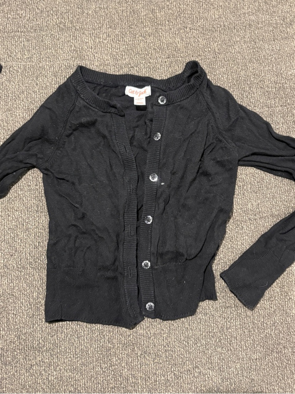 Girls Cat & Jack Black Cardigan size 6 6x